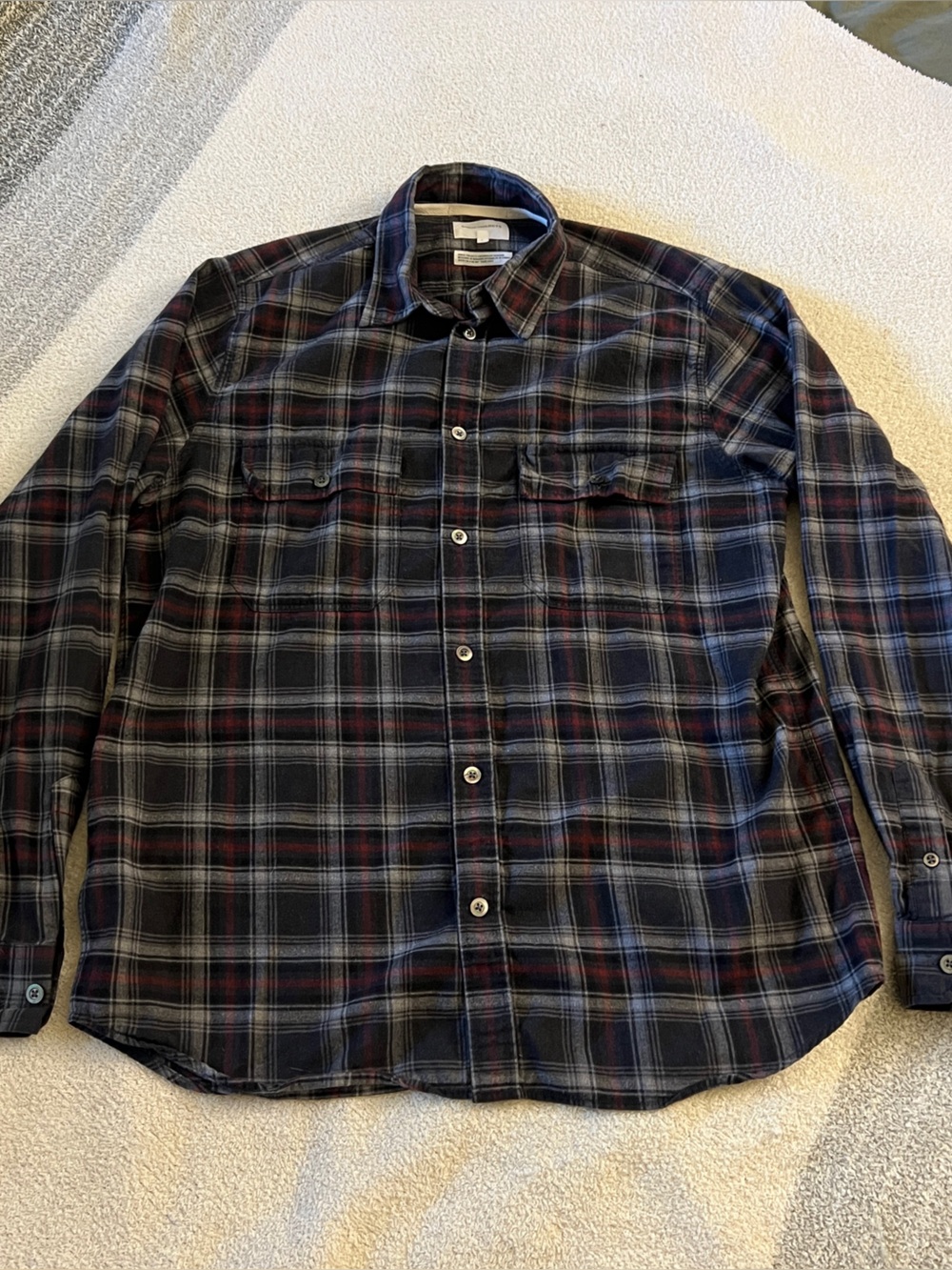 Norse Projects Villads Brushed Flannel Shirt Men’s Large Portugal Plaid